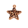 Star-shaped pendant featuring classic leopard print pattern and high gloss finish - Pentagram / Light Coffee