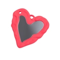 Ciondolo a cuore fuso in acrilico rosa per portachiavi fai-da-te e accessori moda - Stile Cuore / Cuore Rosso Rosa
