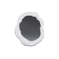 Pendaglio a specchio in acrilico bianco ondulato con foro di sospensione per il fai-da-te - Stile Ovale Irregolare / Ovale Irregolare - Bianco