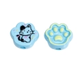 Blue cat paw beads for DIY jewelry making with cartoon cat patterns and star details - 18*20mm / Blue
