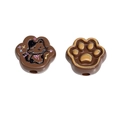 Dark brown cat paw bead with cartoon cat illustration for DIY jewelry making - 18*20mm / Dark Coffee