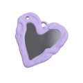 Ciondolo a specchio a cuore in acrilico viola chiaro con texture fluida 3D per fai da te - Cuore Viola