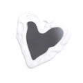 Pendaglio a specchio a cuore in acrilico bianco con trama fusa per portachiavi DIY e accessori - Cuore-Bianco