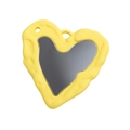 Ciondolo a specchio a cuore in acrilico giallo ondulato con anello per accessori DIY - Cuore-LOVE Giallo
