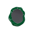 Pendaglio a cuore in acrilico per fai-da-te con finitura laccata verde scuro e specchio - Ovale Irregolare - Verde Scuro