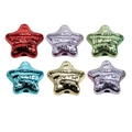 Perline a stella metalliche in sei colori con trama a onde per gioielli fai da te - Forma Stella Colore Casuale (Perline Increspate)