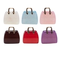 Glitter acrylic mini handbag charms with gold handles in six assorted vibrant colors - Random Color
