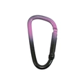 Purple and black gradient D-shaped carabiner keychain with glitter finish for DIY crafts - Rose Red + Black