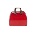 Sparkling red glitter acrylic mini handbag charm with gold handle for DIY keychain decor - Red