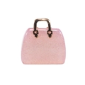 Pink glitter acrylic mini handbag pendant charm with gold handle for jewelry making - Pink