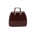 Creative dark brown acrylic handbag charm with golden metal handle for DIY jewelry - Black