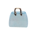 Sparkly light blue acrylic handbag charm with golden handle for DIY jewelry making - Blue