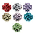 Perline quadrifoglio metalliche in sette colori per la creazione di gioielli fai da te - Forma Quadrifoglio Colore Casuale (Perline Increspate)