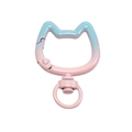 Cat-shaped spring clasp in blue and pink gradient matte finish for DIY keychains - Pink and Blue