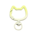 Cat shaped spring clasp in yellow white gradient alloy for DIY keychains and jewelry - Fruit Green and White