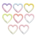 Colorful heart shaped spring rings in matte macaron gradient finish for DIY keychains - Heart Shape / Heart - Random Color