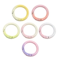 Set of six gradient pastel round spring snap hooks made of zinc alloy for bags - Round Shape / Round Random Color