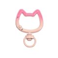 Cat-shaped alloy spring clasp with pink gradient coating for DIY keychain making - Grapefruit and Pink