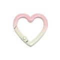 Pink and yellow gradient heart-shaped spring ring carabiner with pearlescent finish - Heart Shape / Heart-Pink and Light Yellow Gradient
