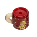 Rote Mini-Katzentasse-Perle mit Twinkle-Motiv für DIY-Schmuck und Handyketten - Elfenbecher - Rot