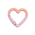 Pink gradient heart-shaped spring clasp with shimmering pearlescent finish for bags - Heart-LOVE Pink