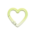 Pearlescent green heart-shaped spring buckle zinc alloy carabiner keychain hook - Heart-Green and White Gradient