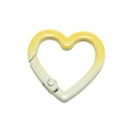 Zinc alloy heart shaped spring ring clasp with stylish yellow and grey gradient finish - Heart-LOVE Yellow