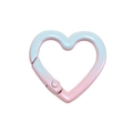 Blue-pink gradient heart-shaped alloy spring clasp for DIY bags and keychains - Heart-Blue and Pink Gradient