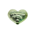 Perla a cuore dorata in acrilico con strisce verticali per creazione di gioielli - Cuore - Verde (Perline Increspate)
