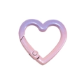 Purple and pink gradient heart shaped zinc alloy spring clasp with pearlescent finish - Heart-Purple and Pink Gradient