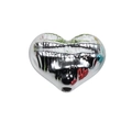 Perline in acrilico a forma di cuore con finitura a specchio argento per fai da te - Cuore - Argento (Perline Increspate)