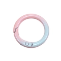 Pink and light blue gradient zinc alloy spring O-ring buckle for bags and keychains - Round-Pink and Blue Gradient