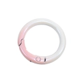 Round spring gate ring with pink and cream gradient pearlescent finish for bags - Round-Pink and White Gradient