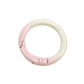 Pink to yellow gradient pearlized round alloy spring gate ring for bags and keychains - Round-Pink and Cream Gradient
