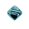 Perla in acrilico blu metallizzato a forma di rombo con trama a righe per gioielli fai-da-te - Rombo - Blu (Perline Increspate)