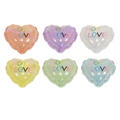 6 bunte irisierende Acryl-Herzperlen mit Hot Love Aufdruck für DIY-Schmucksets - Gelee Herz Zufällige Farbe