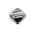 Perline metalliche argentate a forma di rombo con trama ondulata per gioielli fai da te - Rombo - Argento (Perline Increspate)