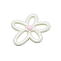 Cremeweißer hohler Blumenanhänger mit rosa Perle für DIY-Schmuckherstellung - Weiß