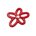 Leuchtend rote hohle Blumenerweiterung mit weißer Perle für DIY-Schmuckzubehör - Rot