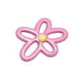 Rosafarbener hohler Blumenanhänger in Bonbonfarben mit gelbem Staubblatt für DIY-Schmuck - Rosa