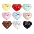 Bunte 3D-Herzperlen mit HOT LOVE-Schriftzug für DIY-Schmuckherstellung und Basteln - Lackiert Herz - Zufällige Farbe