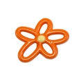 Orange resin hollow flower bead with yellow center for handmade DIY jewelry making - Orange