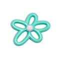 Mint green hollow flower bead with pink center for DIY jewelry and hair accessories - Emerald