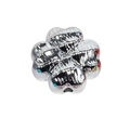 Perla a trifoglio in metallo ondulato argento con finitura a specchio per gioielli fai da te - Quadrifoglio - Argento (Perline Increspate)