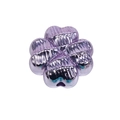 Perla quadrifoglio viola metallizzato in acrilico con trama e foro centrale - Quadrifoglio - Viola (Perline Increspate)