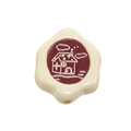 Perla a forma di stella per gioielli fai da te, bianco crema con motivo casa rossa - Orologio / Stile Sigillo di Cera Festivo / Caffè Scuro