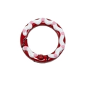 Red circular spring buckle with hand-painted dots and waves for DIY keychains - Bright Red