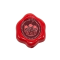 Perla cupcake stile sigillo di cera rossa con foro centrale per creazione gioielli - Orologio / Stile Sigillo di Cera Festivo / Rosso