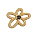 Khaki and black hollow flower pendant bead made of glossy resin for DIY jewelry - Light Coffee