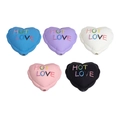 Bunte DIY Herzanhänger mit 'HOT LOVE' Aufdruck in Blau, Violett, Weiß, Rosa und Schwarz - Matt Lackiertes Herz Zufällige Farbe